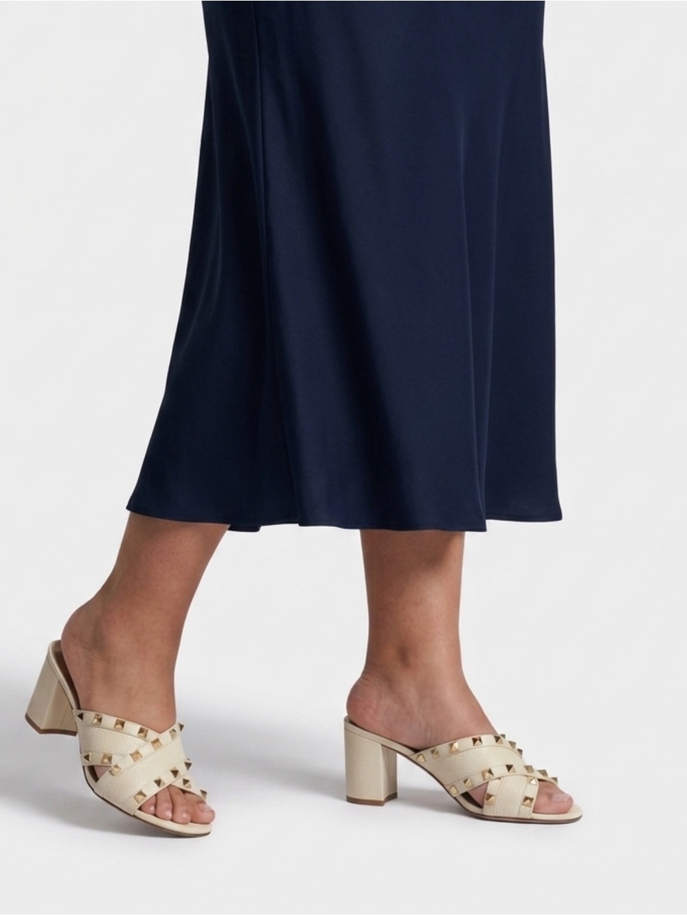 Valentino Cream Studded Heels